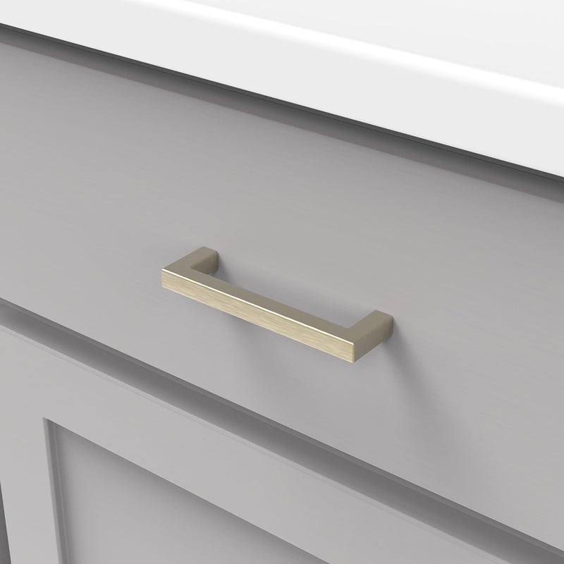 Hickory Hardware 1 Pack Solid Core Kitchen Cabinet Pulls, Luxury Cabinet Handles, Hardware for Doors & Dresser Drawers, 3-3/4 Inch (96mm) Hole Center, Elusive Golden Nickel, Skylight Collection - Image 4